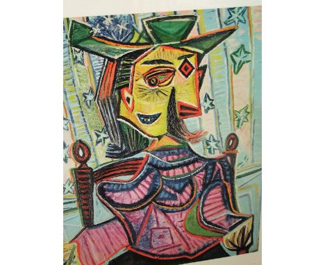 A limited edition print after Pablo Picasso - Seated Portrait of Dora Maar, with blind embossed stamp bottom right, edition n