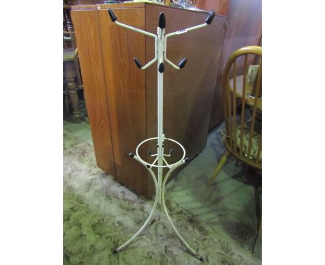 A retro atomic coat stand, in white steel, 110cm high