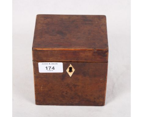 A 19th Century burr yew single-division tea caddy