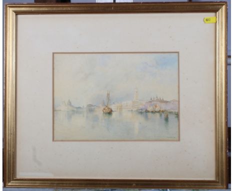 R H Wright: watercolours, view of Santa Maria Della Salute Venice, signed lower right and dated '99, 7" x 10", in gilt strip 