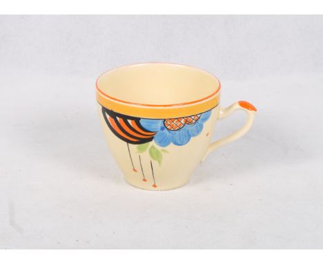 A Myott 1930s hand-painted Art Deco part tea service