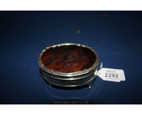 A Silver and tortoiseshell Trinket Box 