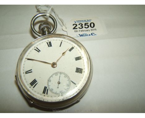 A Silver cased Pocket Watch with engine turned decoration and gold hands, also with second hand, Birmingham 1903, maker A.L.D