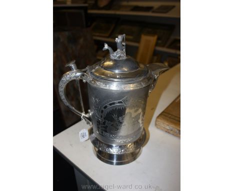 A Superb Late C19th. Iced Water Pitcher by the Meriden Silver Plate Co. of Connecticut USA Richly Decorated with Engraved & E