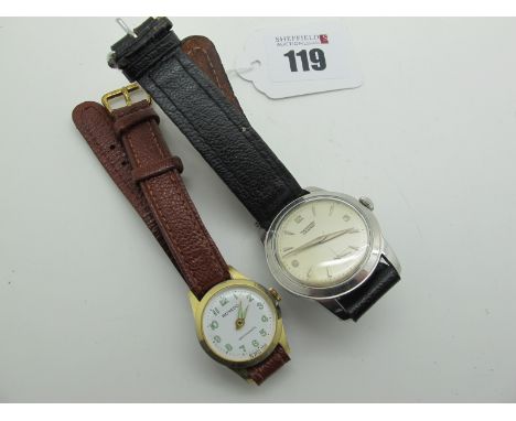 Tissot; A Vintage Gent's Wristwatch, the signed dial with Arabic numerals, dagger markers and seconds subsidiary dial, togeth