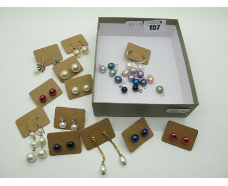Assorted Modern Freshwater Pearl Stud Earrings, imitation pearl earrings etc. 