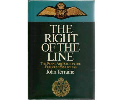 John Terraine. The Right Of The Line. A Heavy WW2 hardback first edition book. In good condition. Signed and dated by the aut