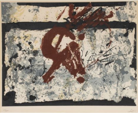 Antoni Tàpies1923 Barcelona - 2012 Barcelona - Ohne Titel - Farblithografie/Papier. 22/300. 50 x 65 cm, 55 x 67 cm (Passepart