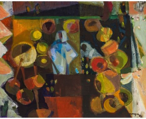 Paul Ohnsorge1915 Sagan - 1975 Berlin - "Auf dem Bazar" - Öl/Lwd. 40 x 50 cm. Sign. und dat. r. u.: Ohnsorge (19)70. Rahmenle
