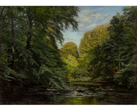 Christian Zacho (Peter Mørch Christian Zacho)1843 Gren? - 1913 Hellerup - Sommerliche Waldlandschaft - Öl/Lwd. Doubl. 62 x 84