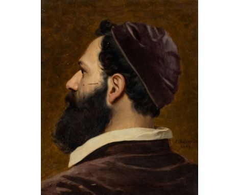 Ludwig Rosenfelder1813 Breslau - 1881 Königsberg - Bildnis eines Mannes - Öl/Lwd. 51,5 x 42,5 cm. Sign. und dat. r. u.: L. Ro