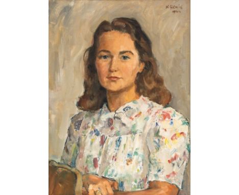 Käthe Bewig1881 Braunschweig - 1957 Braunschweig - Bildnis einer jungen Frau - Öl/Lwd. 56 x 42 cm. Sign. und dat. r. o.: K. B