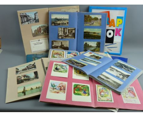 Vintage postcards - seven hundred plus over nine books, mainly UK to include Scarborough, Skegness, London street scenes, var