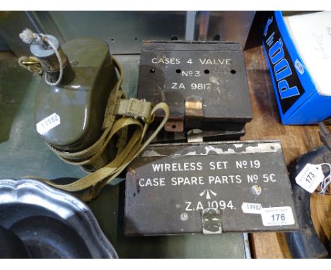 A wireless set, an Army flask etc 