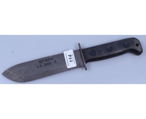 An Army knife, marked 127-8214 JG 2001, 12" 