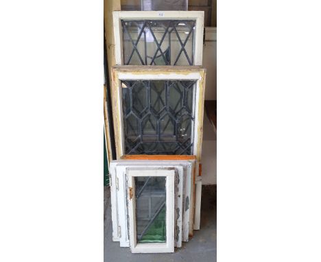 A group of 11 lead light window frames 