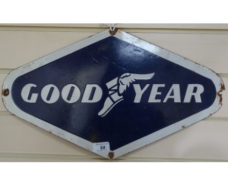 A Vintage small enamelled Good Year sign 