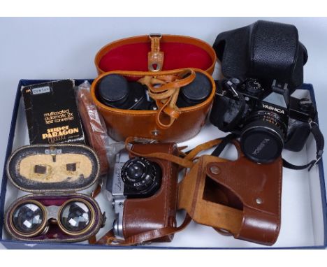 Vintage cameras and binoculars 