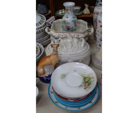 A Port Meirion game tureen, a Chinese vase, a Spode tureen etc 