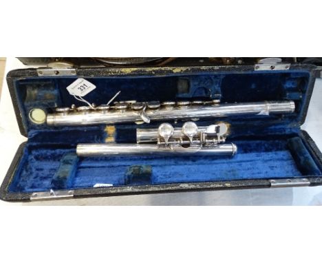 A silver plated Vintage flute in case
