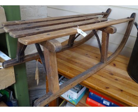 A Vintage wooden child's sledge, 32" 