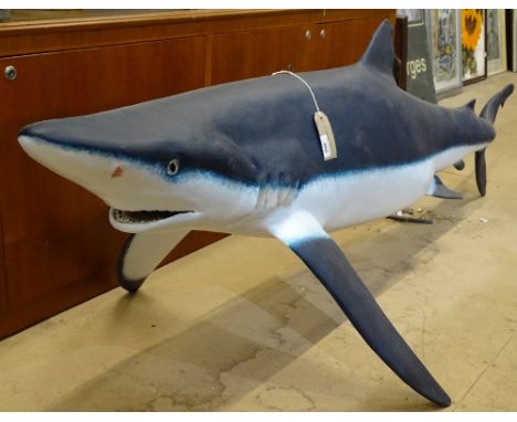 A large plastic model of a shark, length 92" 