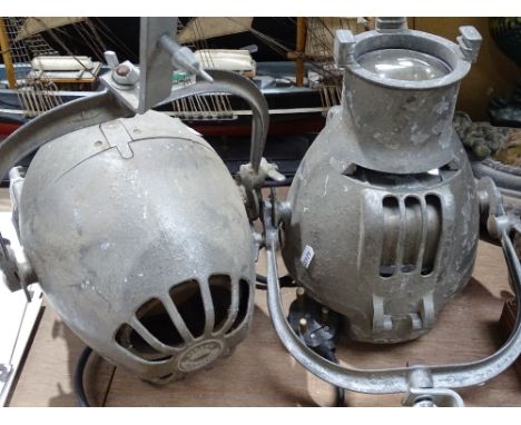 2 Vintage aluminium stage spotlights 