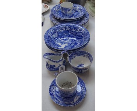 Spode Italian pattern dinner plates, fruit bowls, a jug etc 