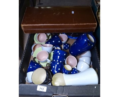 Polka dot china, Poole coffeeware, a Masonic case etc 