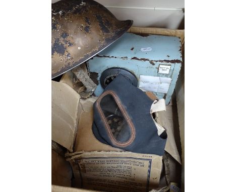 A helmet , respirator, and a safe 
