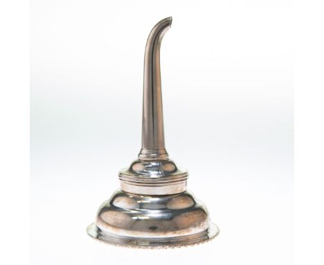 A GEORGE IV SILVER WINE FUNNEL, by Howard, Battie &amp; Hawksworth, Sheffield 1827, of two sections, with a gadrooned border 