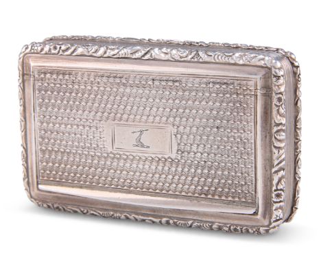 A GEORGE IV SILVER SNUFF BOX,&nbsp;by&nbsp;Ledsam &amp; Vale, Birmingham 1821, rectangular, with reeded sides, the engine-tur