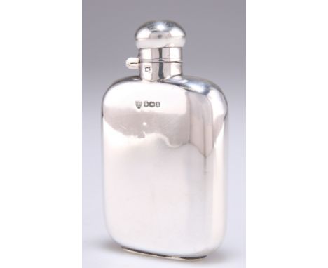 A SMALL GEORGE VI SILVER HIP FLASK,&nbsp;by&nbsp;G &amp; J W Hawksley, Sheffield 1940, of plain rounded rectangular form with