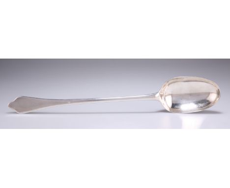 A QUEEN ANNE BRITANNIA STANDARD SILVER BASTING SPOON, probably by John Broake, London 1705, Dog Nose pattern, oval bowl with 