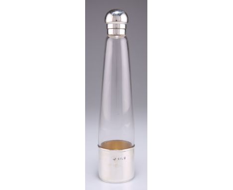 A VICTORIAN SILVER-MOUNTED GLASS HUNTING FLASK,&nbsp;by&nbsp;Samuel Summers Drew &amp; Ernest Drew, London 1893, of tapering 