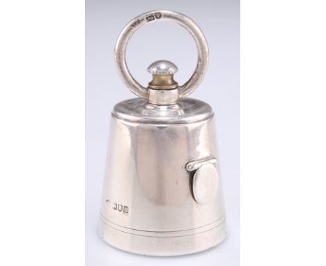 AN EDWARDIAN SILVER NOVELTY PEPPER GRINDER,&nbsp;by&nbsp;Joseph Braham,&nbsp;London 1903,&nbsp;in the form of a milk churn, w