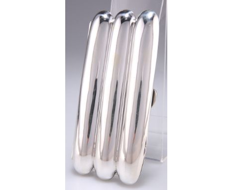 A VICTORIAN SILVER CIGAR CASE,&nbsp;by&nbsp;Horton &amp; Allday, Birmingham 1900, of tri-sectional shaped rectangular form. 1