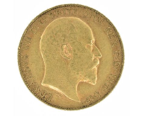 King Edward VII, Half-Sovereign, 1906. King Edward VII, Half-Sovereign, 1906, Bare head r. R. St. George and dragon, London M