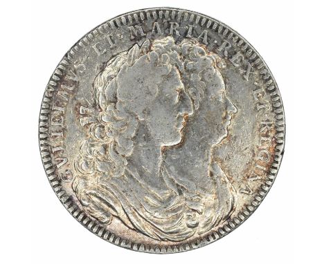 A William and Mary silver coronation medal. Medals, Great Britain, William &amp; Mary (1689-1694), William and Mary, Coronati