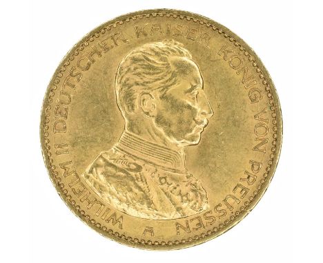 German States, Prussia, Wilhelm II (1888-1918), 20 (Twenty) Mark, 1913, gold coin. German States, Prussia, Wilhelm II (1888-1
