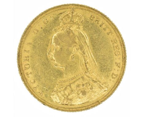 Queen Victoria, Sovereign, 1887. Queen Victoria, Sovereign, 1887, Jubilee bust l. R. St. George and dragon, London Mint, edge