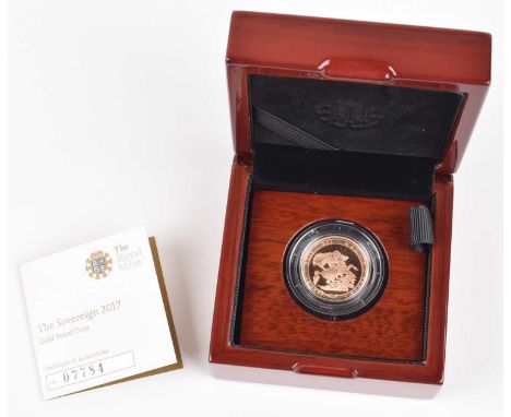 Queen Elizabeth II, Gold Proof Sovereign, 2017. Queen Elizabeth II, Gold Proof Sovereign, 2017, Royal Mint, Obverse portrait 