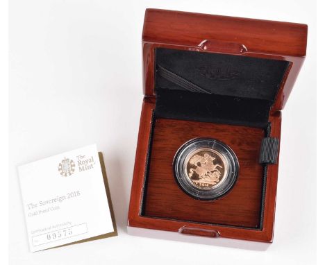 Queen Elizabeth II, Gold Proof Sovereign, 2018. Queen Elizabeth II, Gold Proof Sovereign, 2018, Royal Mint, Obverse portrait 