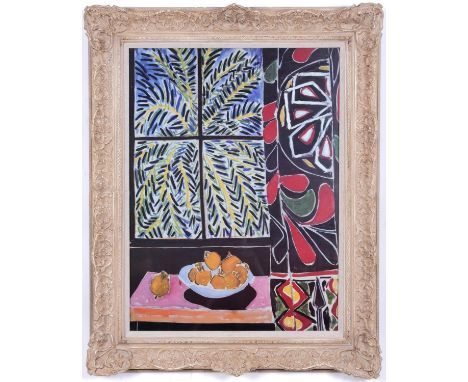 HENRI MATISSE, The Egyptian Curtain, Quadrichrome, Signed in the plate, 72cm x 53.5cm, Vintage Frame. 