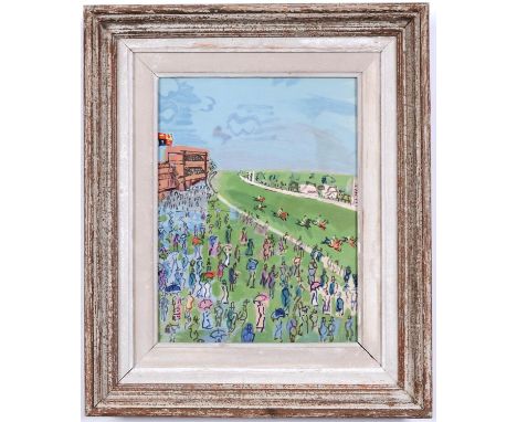 RAOUL DUFY, At The Races, Wood Engraving on Velin de Hollande paper, 1957, from Suite Les Centaures Et Les Jeux, Ref: Renaud,