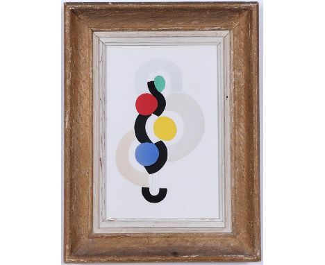 SONIA DELAUNAY, Abstract, Pochoir on Velin Paper, Printed by Jacomet 1969, limited edition: 650, Suite: Tableaux Vivants, Vin