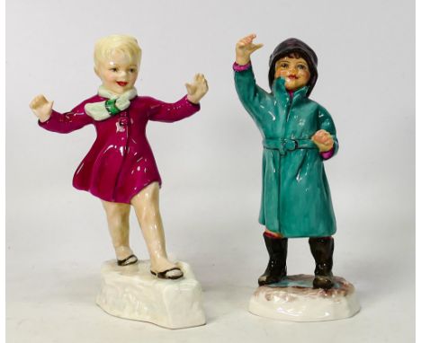 Royal Worcester Child figures January &amp; February  (2) 