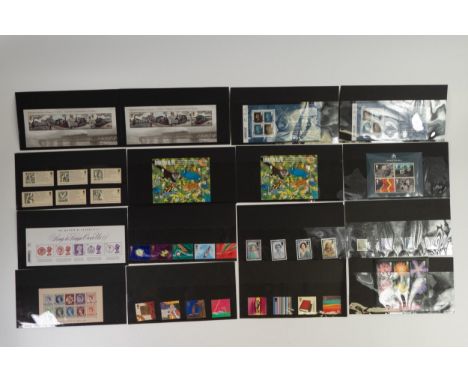 151 display cards of mint sets &amp; single stamps, includes from first class down to 20p stamps. 
