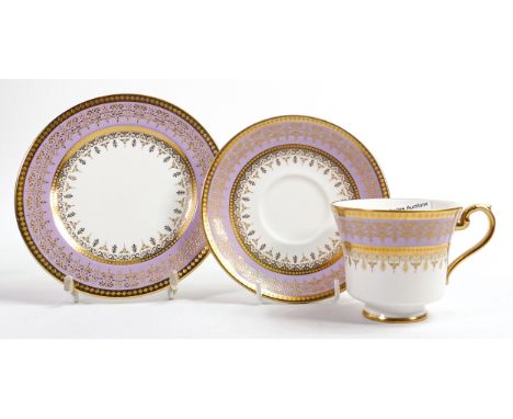 De Lamerie Fine Bone China, heavily gilded Trio , specially made high end quality item, Made in England 