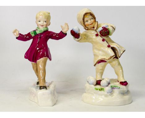 Royal Worcester Child figures January &amp; December(2) 